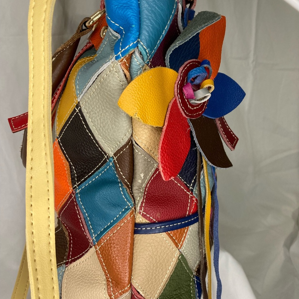 Multicolor Patchwork Shoulder Bag - image 4